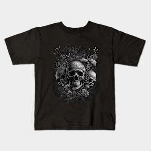 Skull and Flowers #2 Kids T-Shirt